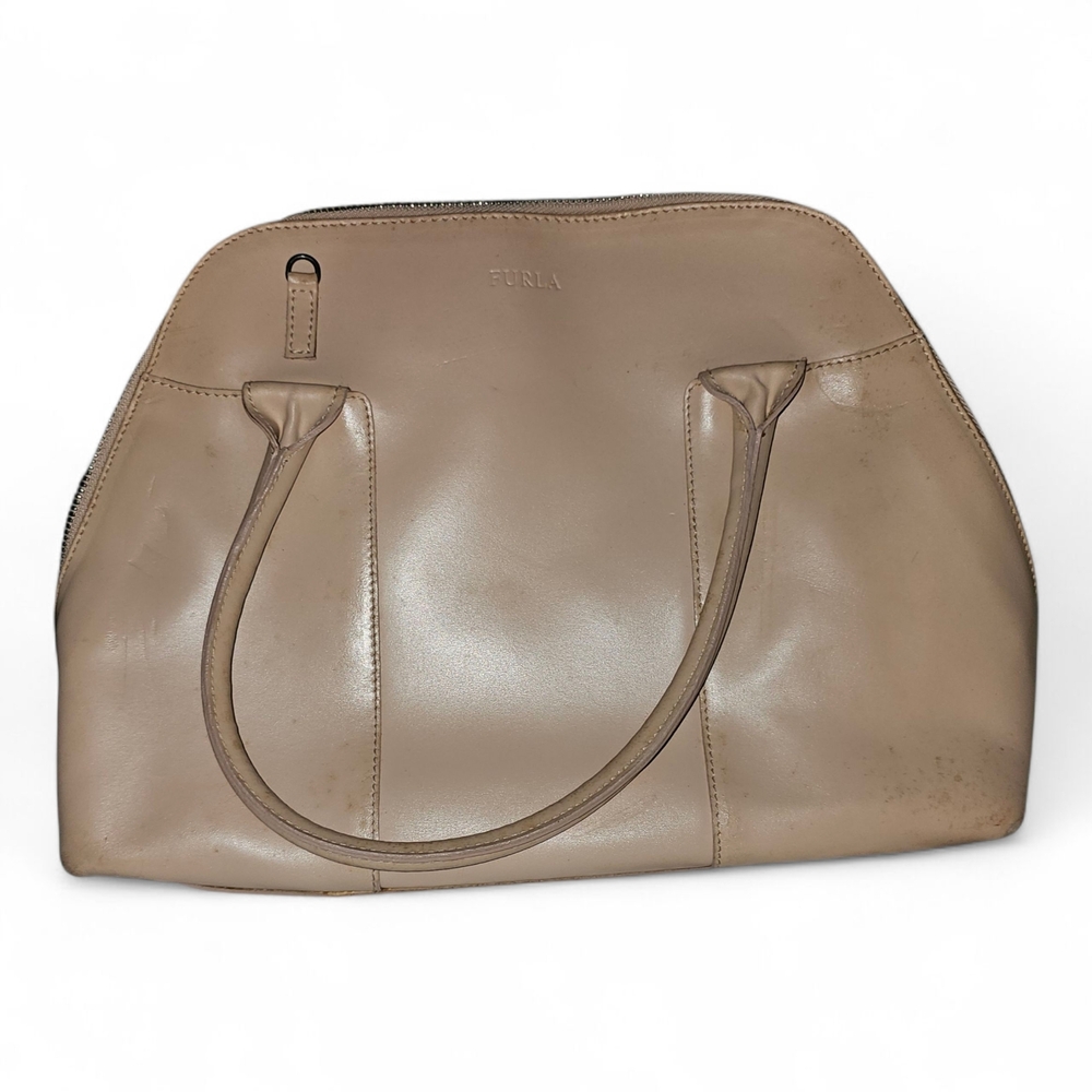 Furla Beige Leather Shoulder Bag